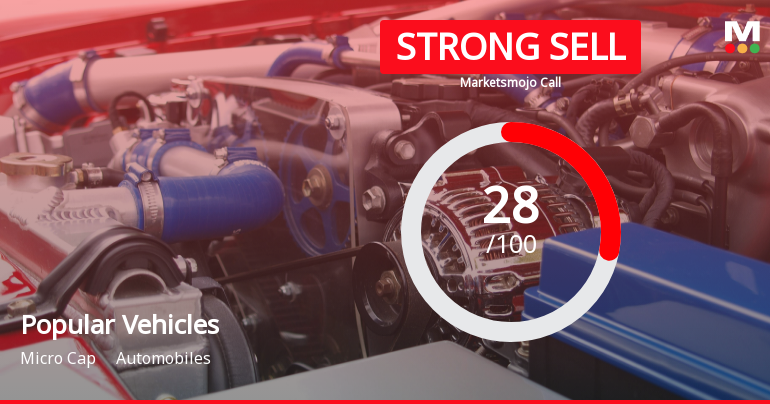 Popular Vehicles & Services Ltd Downgraded to Strong Sell Amid Weak Fundamentals and Bearish Technicals