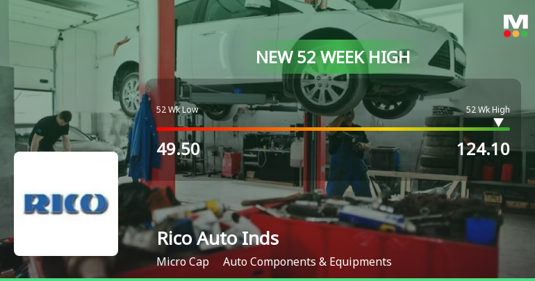Rico Auto Industries Hits New 52-Week High at Rs.124.1