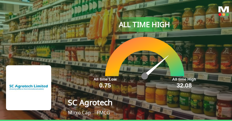 SC Agrotech Hits All-Time High at Rs.32.08, Marking a Significant Milestone