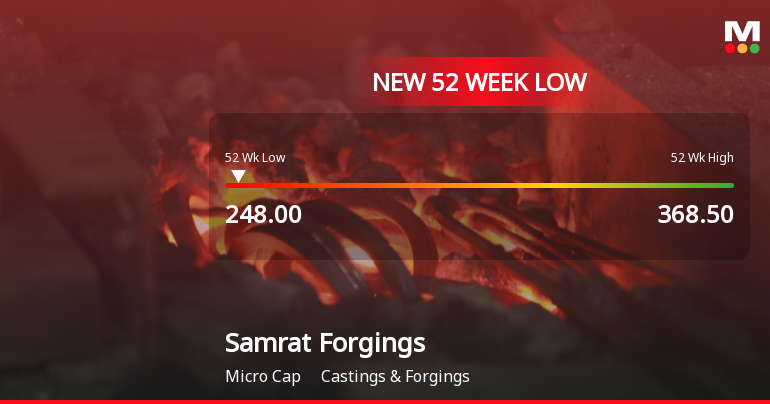 Samrat Forgings Stock Falls to 52-Week Low of Rs.248 Amidst Market Pressure