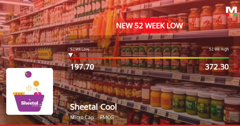 Sheetal Cool Products Falls to 52-Week Low of Rs.197.7 Amidst Market Recovery