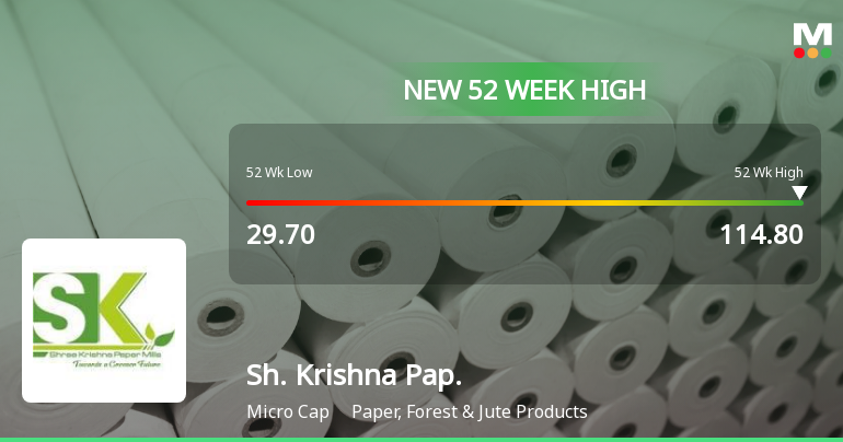 Shree Krishna Paper Mills & Industries Hits New 52-Week High at Rs.114.8