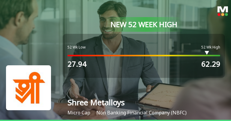 Shree Metalloys Ltd Hits New 52-Week High at Rs.62.29