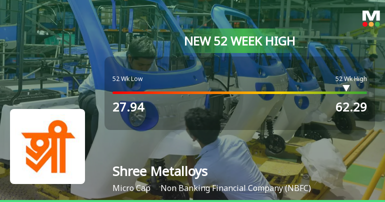 Shree Metalloys Ltd Hits New 52-Week High at Rs.62.29
