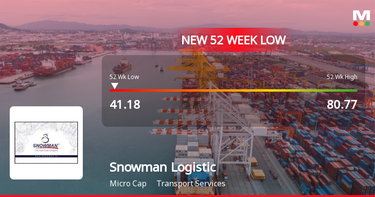 Snowman Logistics Falls to 52-Week Low of Rs.41.18 Amidst Prolonged Downtrend