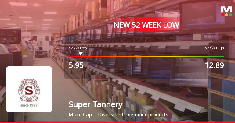 Super Tannery Falls to 52-Week Low of Rs.5.95 Amidst Prolonged Downtrend