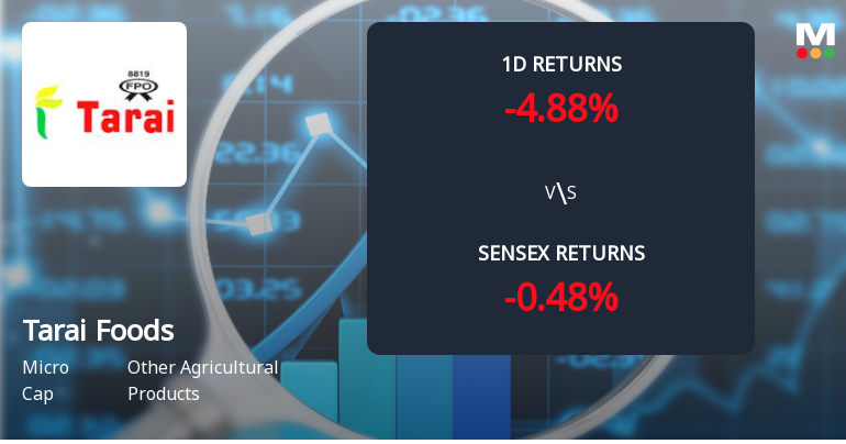 Tarai Foods Faces Intense Selling Pressure Amid Consecutive Losses
