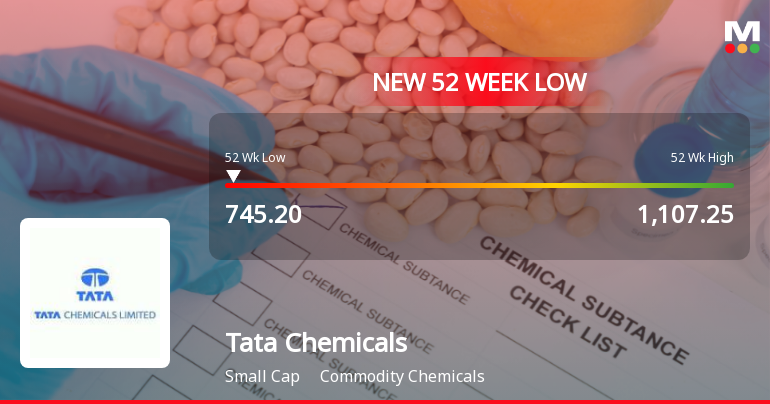 Tata Chemicals Stock Falls to 52-Week Low of Rs.745.2 Amidst Prolonged Downtrend