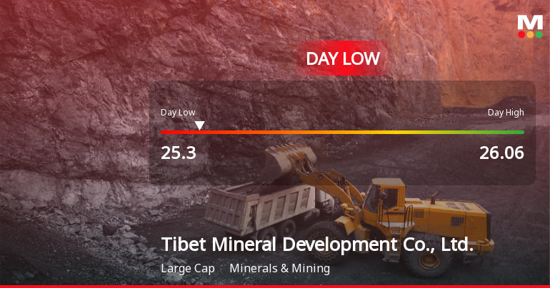Tibet Mineral Development Hits Day Low of CNY 25.30 Amid Price Pressure