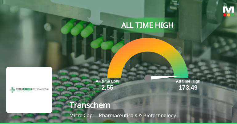 Transchem Stock Hits All-Time High at Rs.173.49, Marking Remarkable Growth