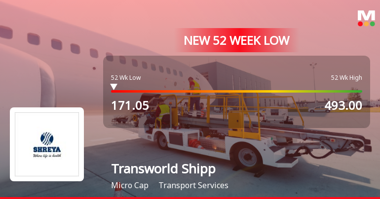 Transworld Shipping Lines Falls to 52-Week Low of Rs.171.05 Amidst Prolonged Downtrend