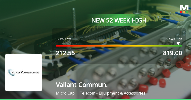 Valiant Communications Hits New 52-Week High at Rs.819