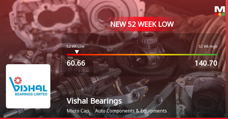 Vishal Bearings Stock Falls to 52-Week Low of Rs.60.66 Amidst Market Pressure
