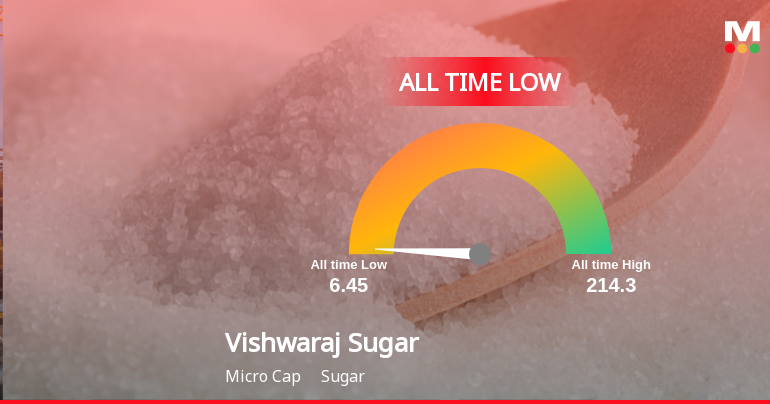 Vishwaraj Sugar Industries Hits All-Time Low Amid Prolonged Downtrend