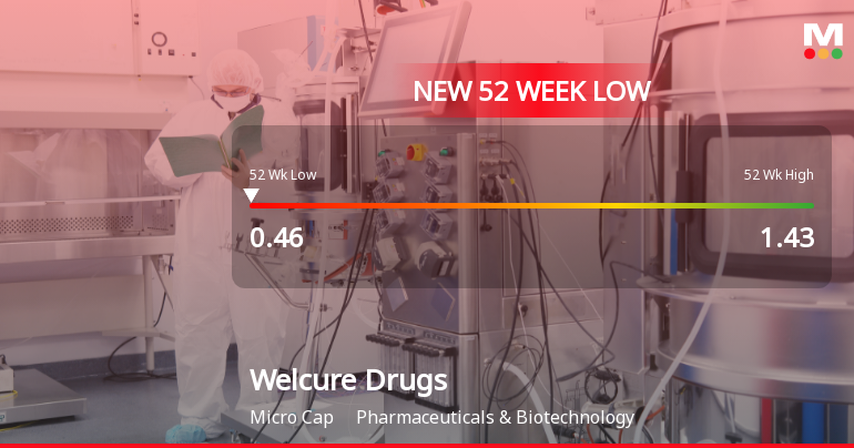 Welcure Drugs & Pharmaceuticals Falls to 52-Week Low of Rs.0.46