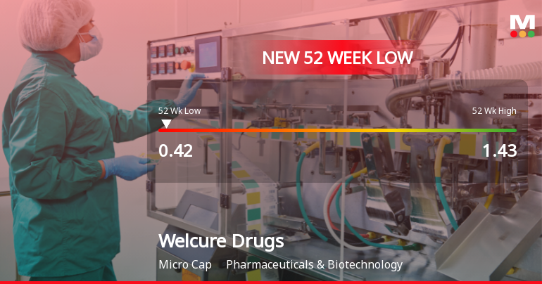 Welcure Drugs & Pharmaceuticals Falls to 52-Week Low of Rs.0.42