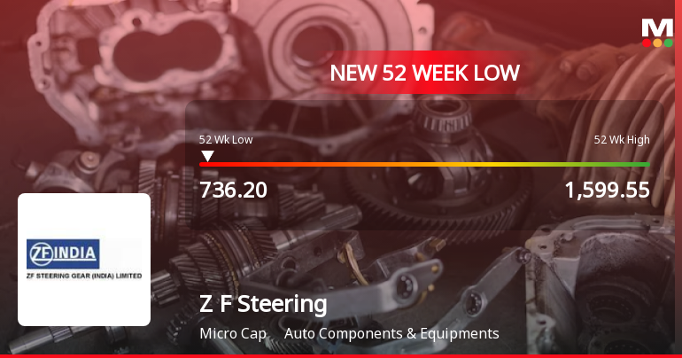 Z F Steering Gear (India) Stock Hits 52-Week Low at Rs.736.2