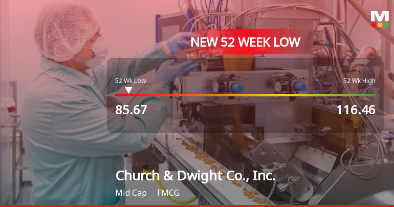 Church & Dwight Co., Inc. Hits New 52-Week Low at USD 85.67