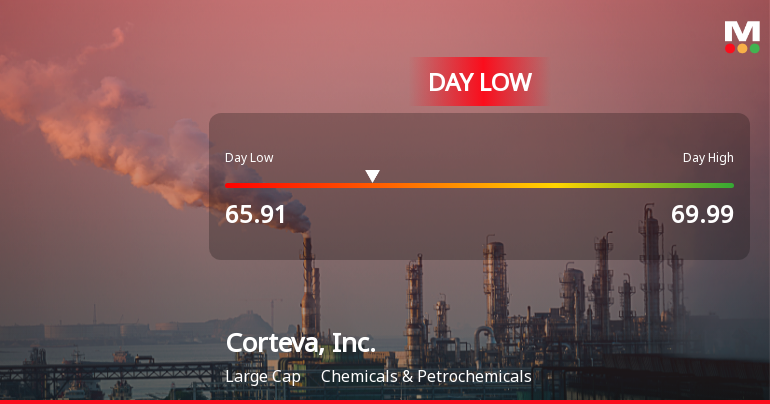 Corteva Stock Hits Day Low of $65.91 Amid Price Pressure