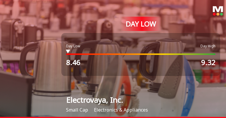 Electrovaya Stock Hits Day Low of CAD 8.46 Amid Price Pressure