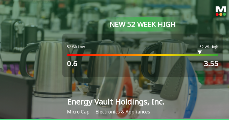 Energy Vault Holdings Hits New 52-Week High of $3.55