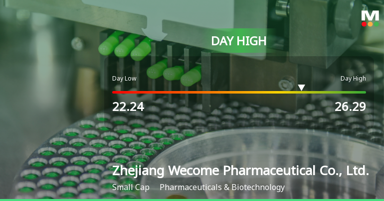 Zhejiang Wecome Pharmaceutical Hits Day High with 9.83% Surge