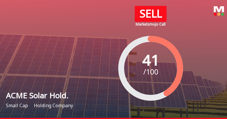 ACME Solar Holdings Ltd is Rated Sell