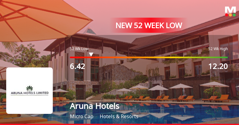 Aruna Hotels Ltd Stock Falls to 52-Week Low of Rs.6.42