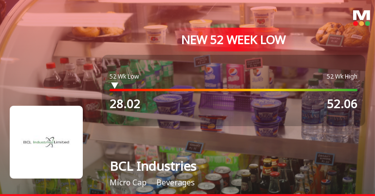 BCL Industries Ltd Falls to 52-Week Low of Rs.28.02 Amidst Continued Downtrend