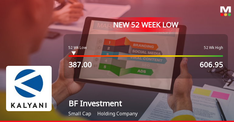 BF Investment Ltd Falls to 52-Week Low of Rs.387 Amid Continued Downtrend