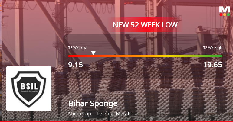 Bihar Sponge Iron Ltd Hits 52-Week Low Amidst Continued Downtrend