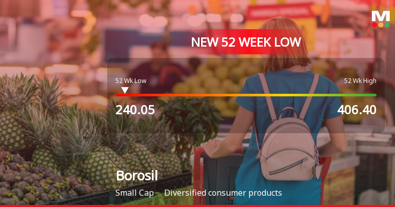 Borosil Ltd Stock Hits 52-Week Low at Rs.240.05 Amid Market Pressure