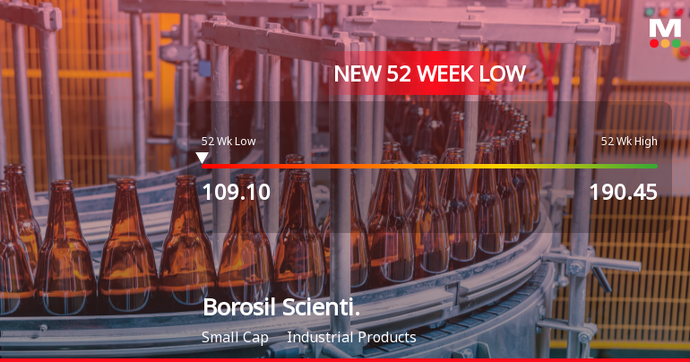 Borosil Scientific Ltd Stock Hits 52-Week Low at Rs.109