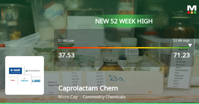 Caprolactam Chemicals Ltd Hits New 52-Week High of Rs.71.23