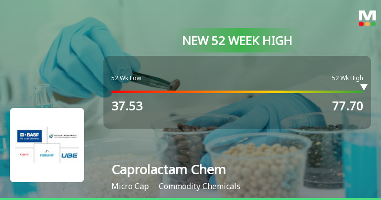 Caprolactam Chemicals Ltd Hits New 52-Week High at Rs.77.7