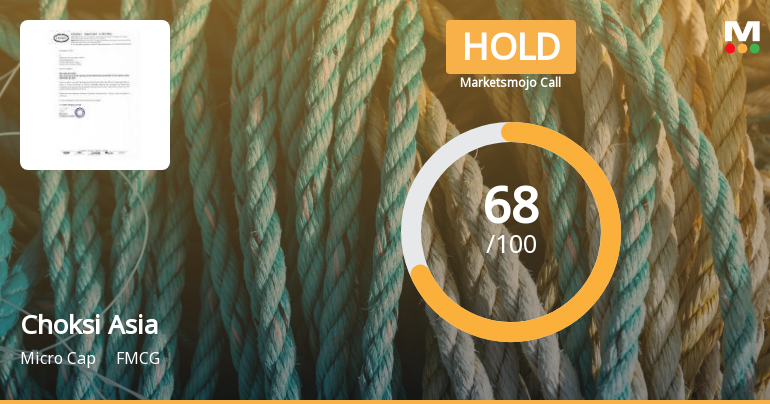 Choksi Asia Ltd is Rated Hold by MarketsMOJO