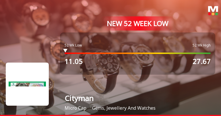 Cityman Ltd Stock Hits 52-Week Low at Rs.11.05 Amidst Continued Downtrend