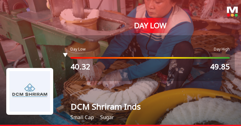 DCM Shriram Industries Ltd Hits Intraday Low Amid Price Pressure