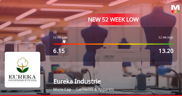 Eureka Industries Ltd Stock Falls to 52-Week Low of Rs.6.15
