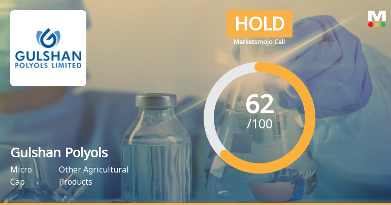 Gulshan Polyols Ltd is Rated Hold by MarketsMOJO