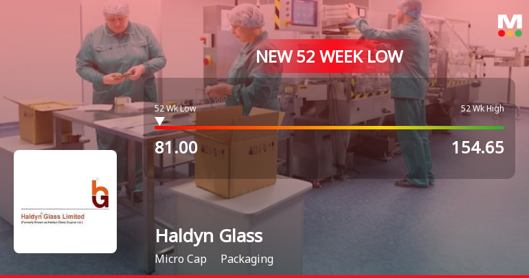 Haldyn Glass Ltd Stock Falls to 52-Week Low of Rs.81 Amidst Continued Downtrend