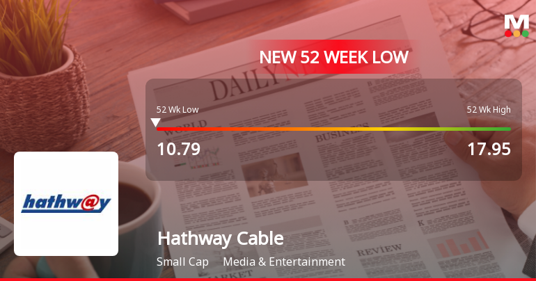 Hathway Cable & Datacom Ltd Falls to 52-Week Low of Rs.10.79