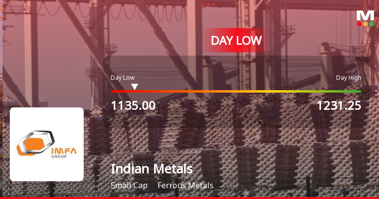 Indian Metals & Ferro Alloys Ltd Hits Intraday Low Amid Price Pressure