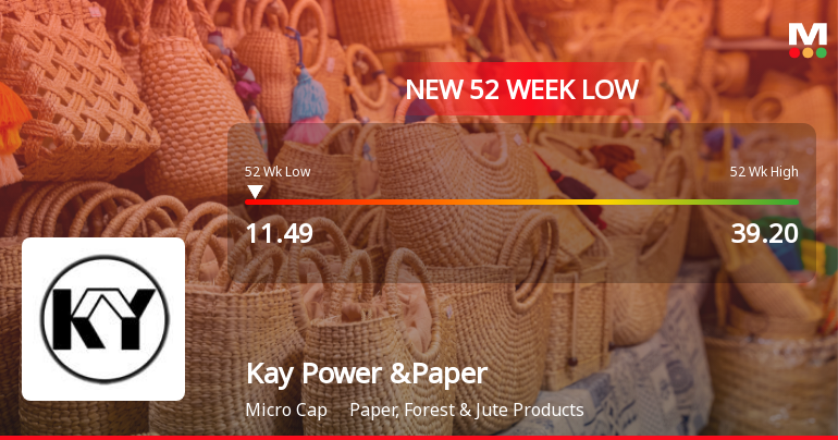 Kay Power & Paper Ltd Falls to 52-Week Low of Rs.11.49 Amidst Continued Downtrend