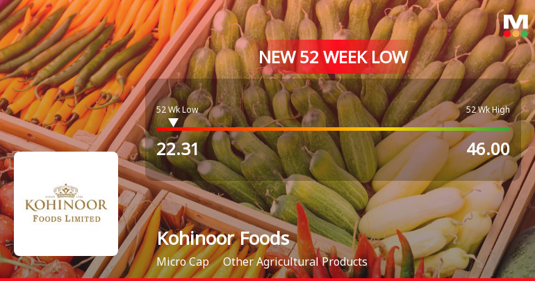 Kohinoor Foods Ltd Stock Hits 52-Week Low Amid Continued Downtrend