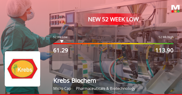 Krebs Biochemicals & Industries Ltd Hits 52-Week Low Amidst Continued Downtrend