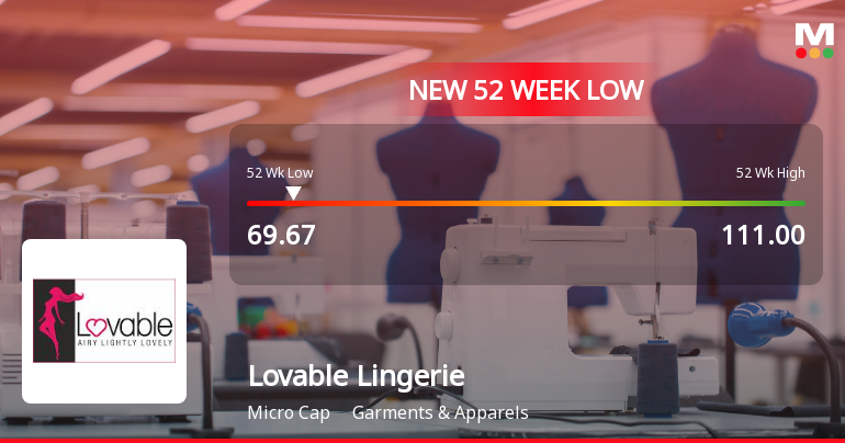 Lovable Lingerie Ltd Falls to 52-Week Low Amidst Weak Fundamentals
