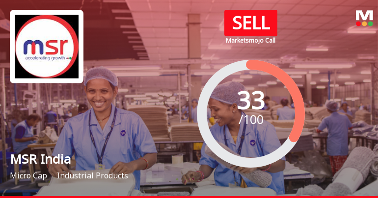 MSR India Ltd Upgraded to Sell as Technicals Improve Amidst Flat Financials