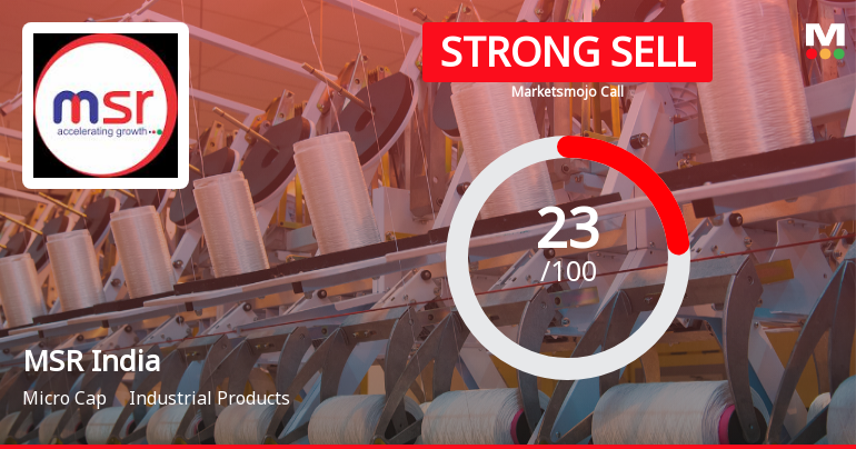 MSR India Ltd Downgraded to Strong Sell Amid Technical and Fundamental Weaknesses