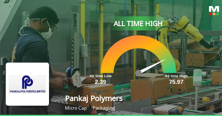 Pankaj Polymers Ltd Stock Hits All-Time High at Rs.75.97